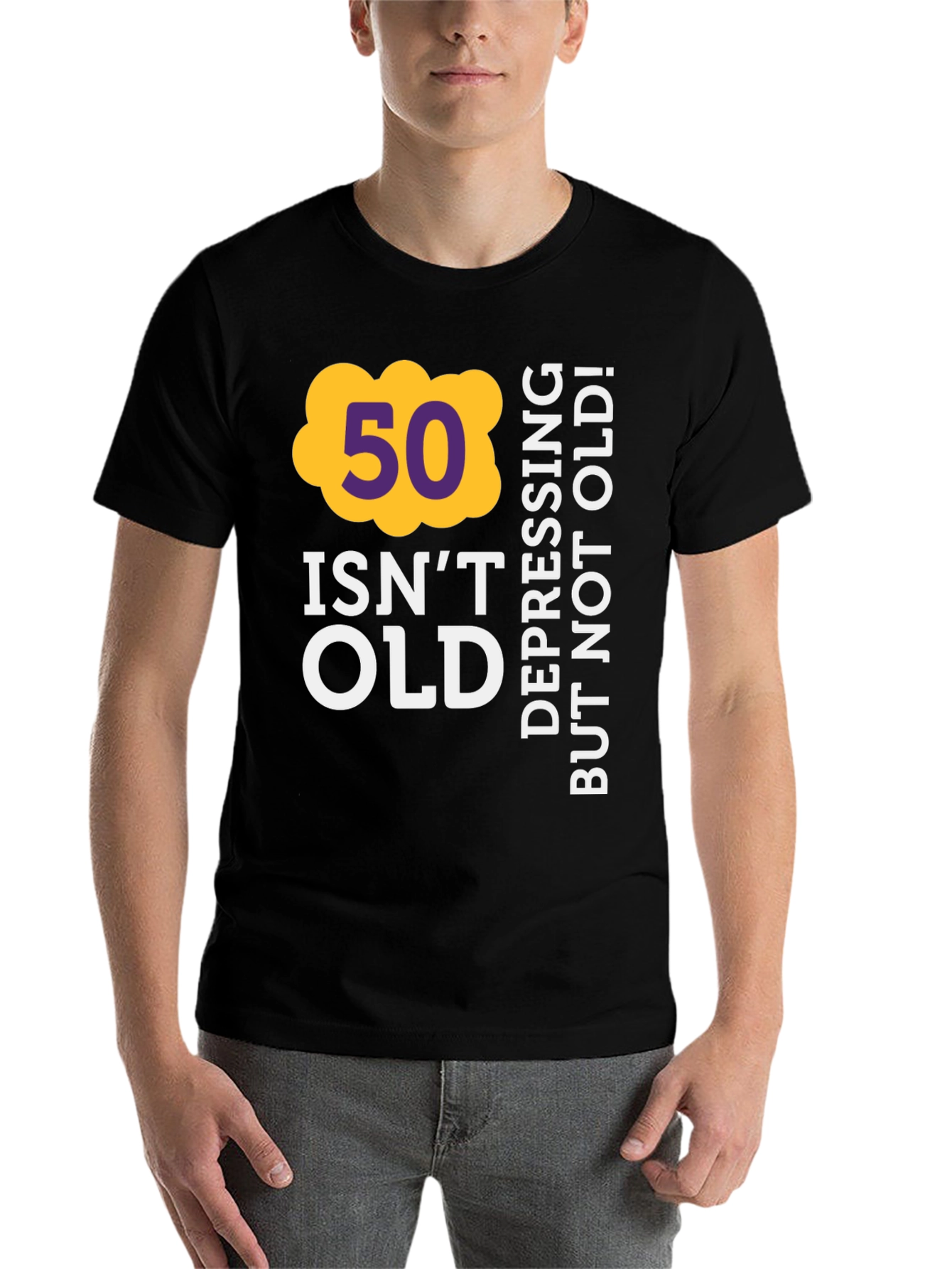 Black Funny 50th Birthday T-Shirt - Not Old! view 7