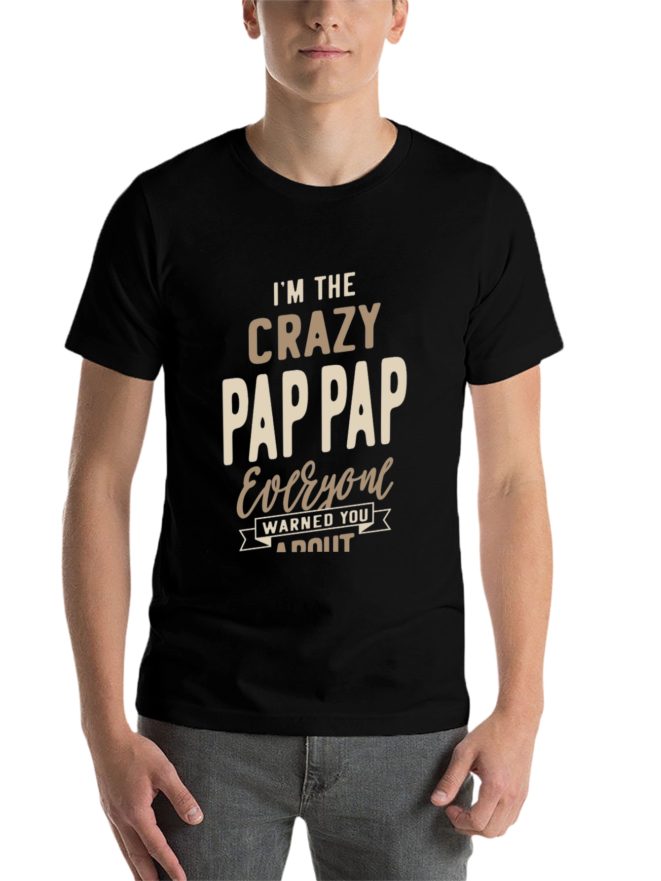 Black Crazy Pap Pap T-Shirt Funny Grandfather Tee view 7