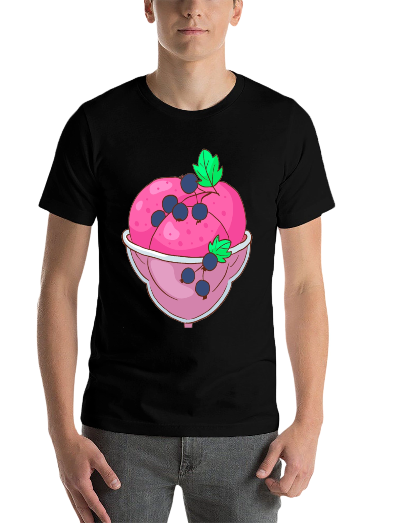 Black Ice Cream Bowl Graphic Tee view 7