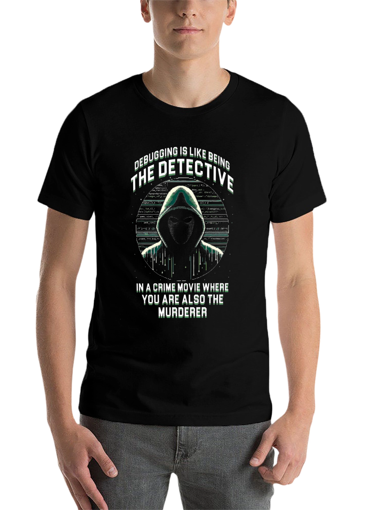 Black Debugging Detective T-Shirt - Programmer Humor Tee view 7