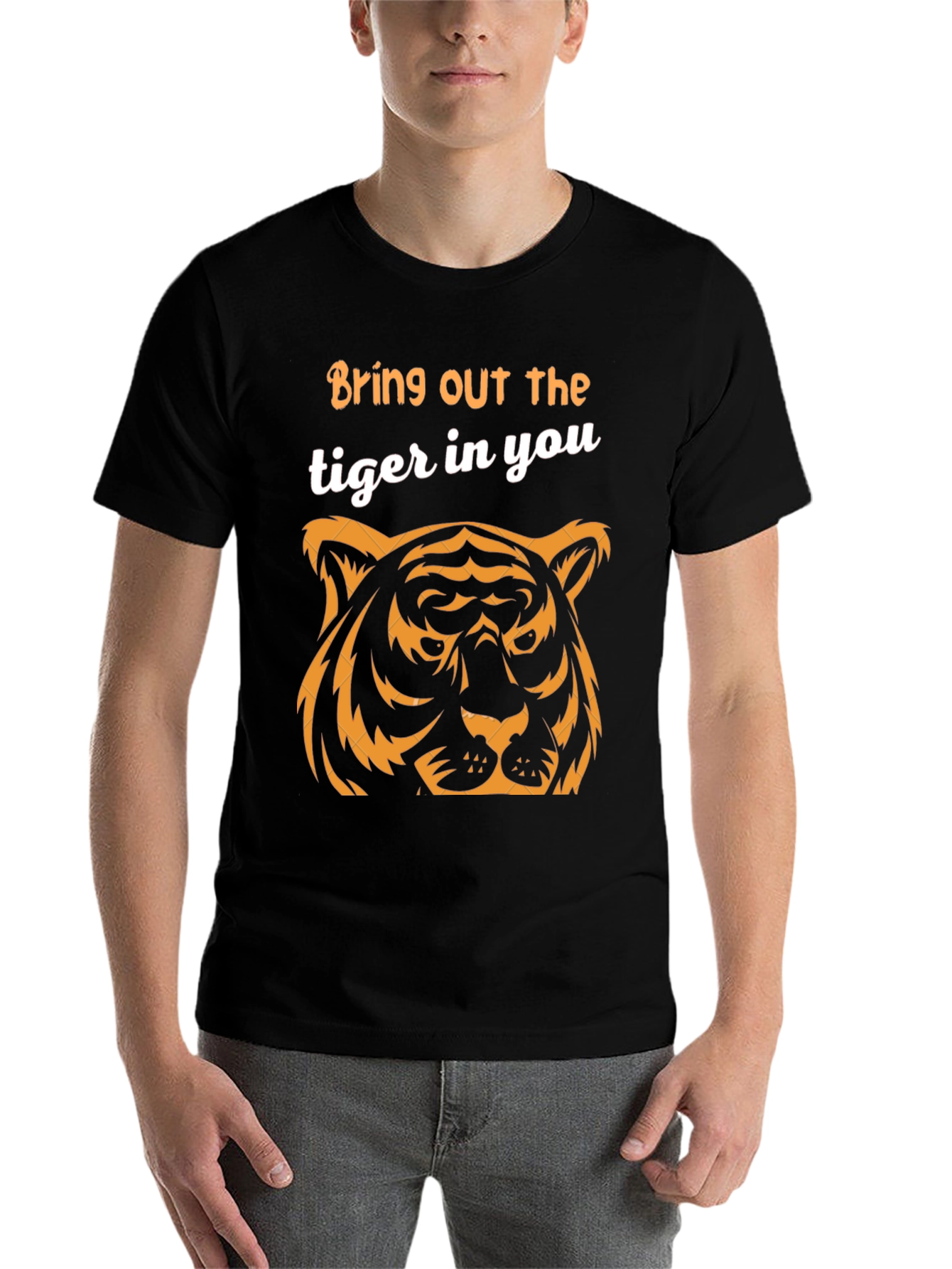 Black Unleash Your Inner Tiger Graphic T-Shirt view 7