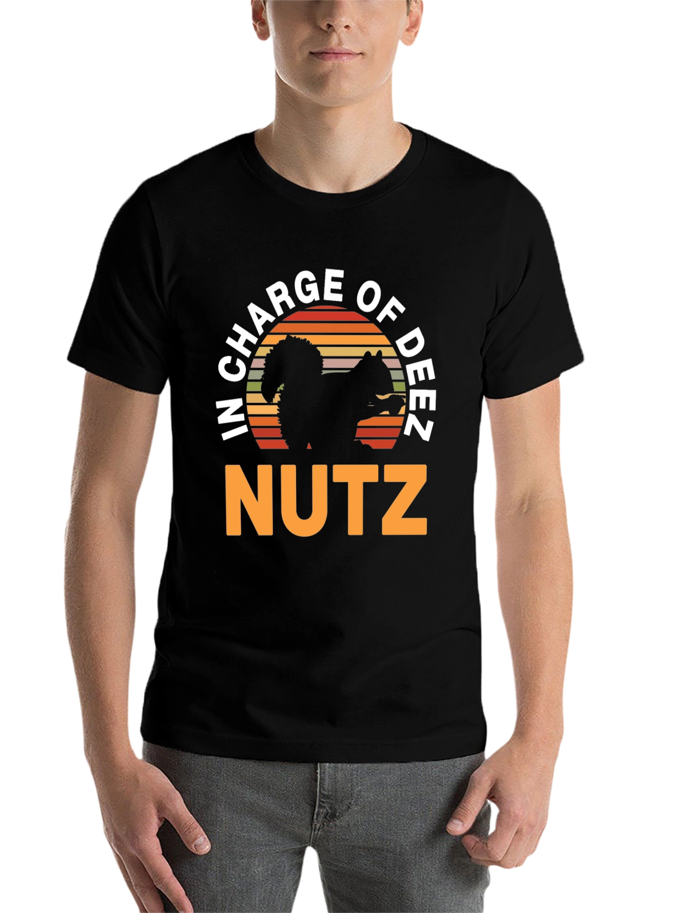 Black In Charge of Deez Nutz T-Shirt view 7