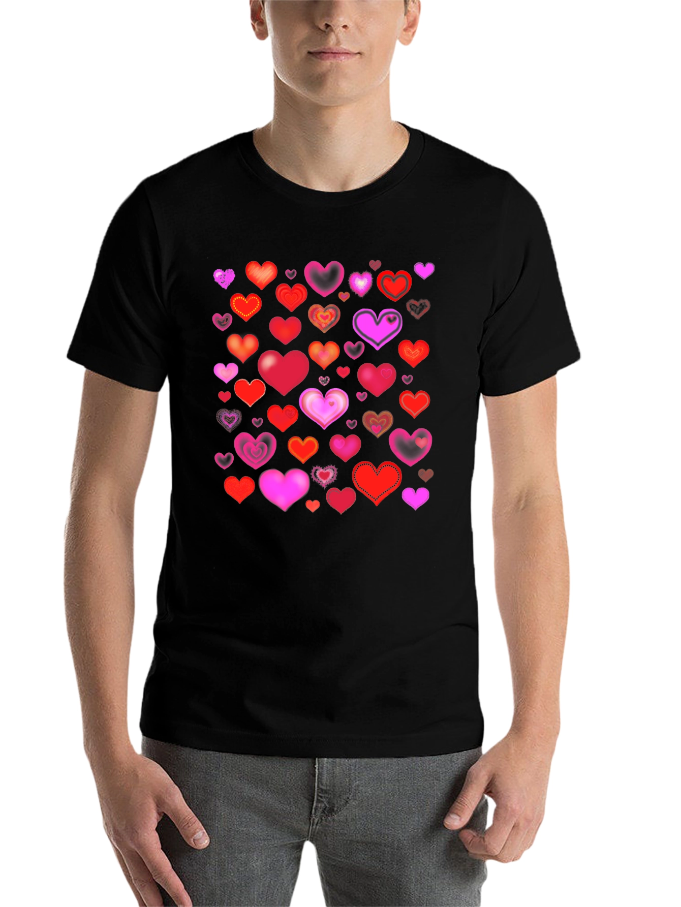 Heart Pattern T-Shirt - Love & Romance Style - 7