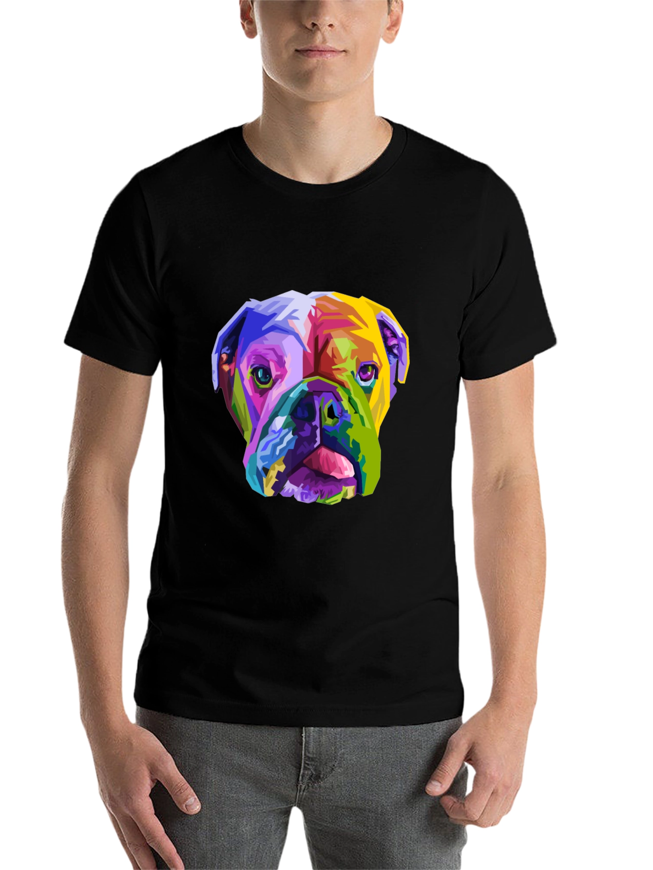 Black Colorful Dog Graphic T-Shirt - Stylish Pet Lover Tee view 7