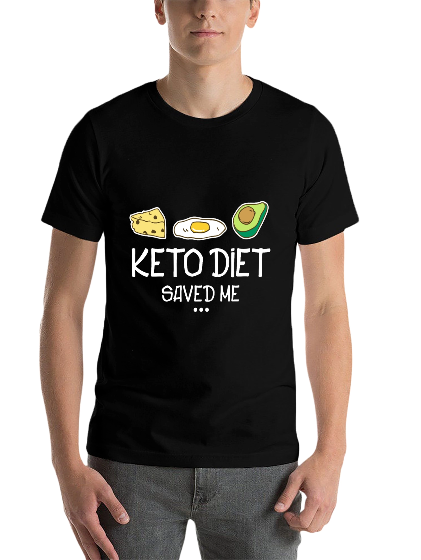 Black Keto Diet Saved Me Funny Graphic T-Shirt view 7