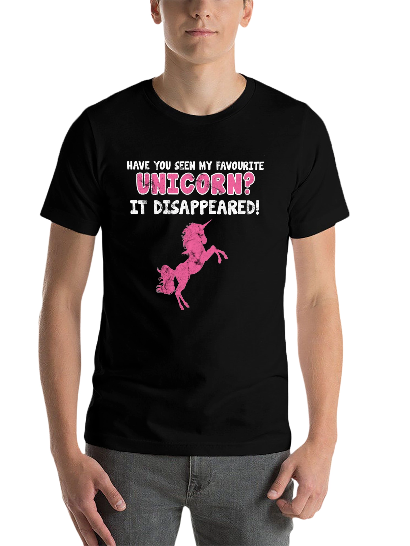 Black Unicorn Disappeared Graphic Tee - Humor Shirt view 7