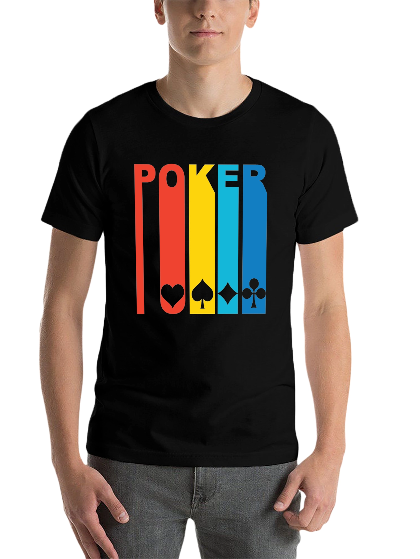 Black Poker Card Suits Graphic Tee - Lucky Shirt view 7