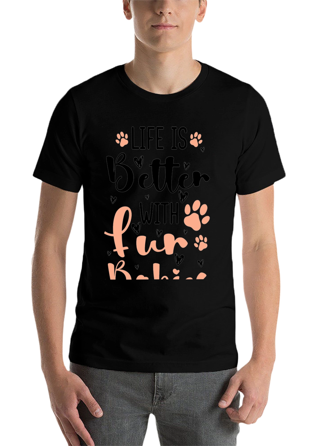 Black Life is Better with Fur Babies T-Shirt view 7