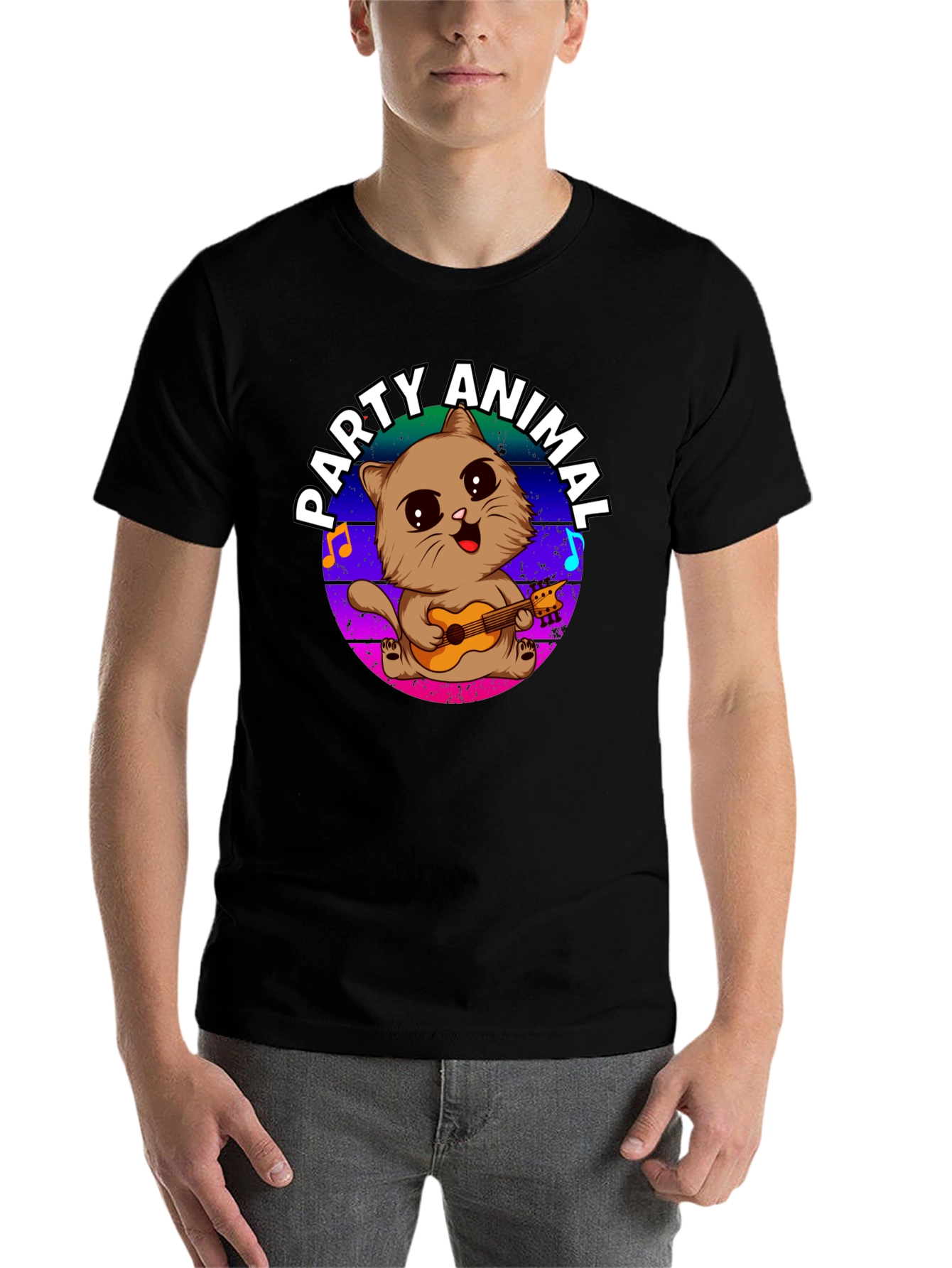 Black Party Animal Cat T-Shirt view 7