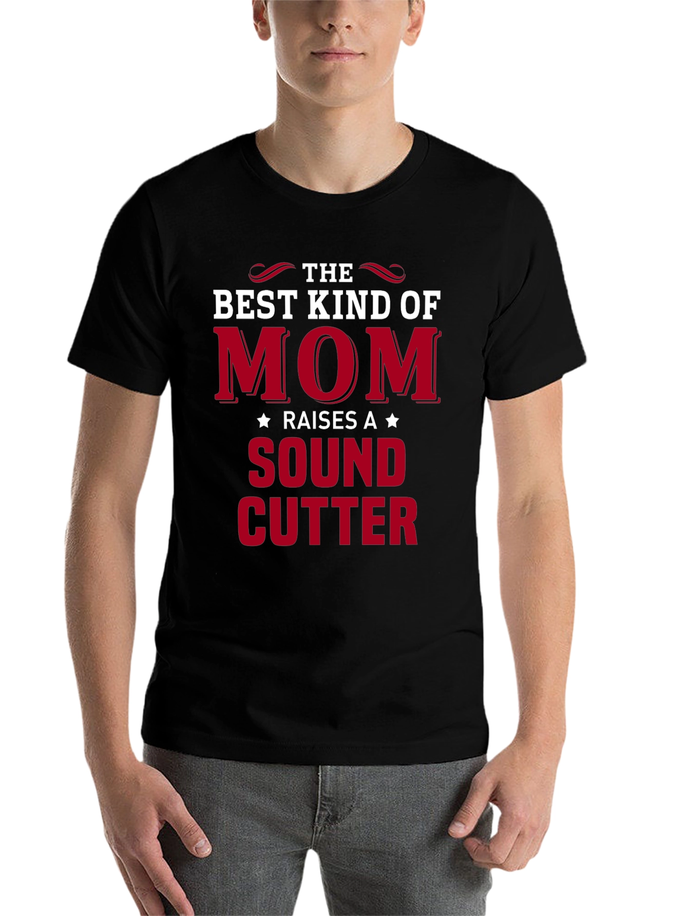 Black Best Kind of Mom T-Shirt - Sound Cutter view 7