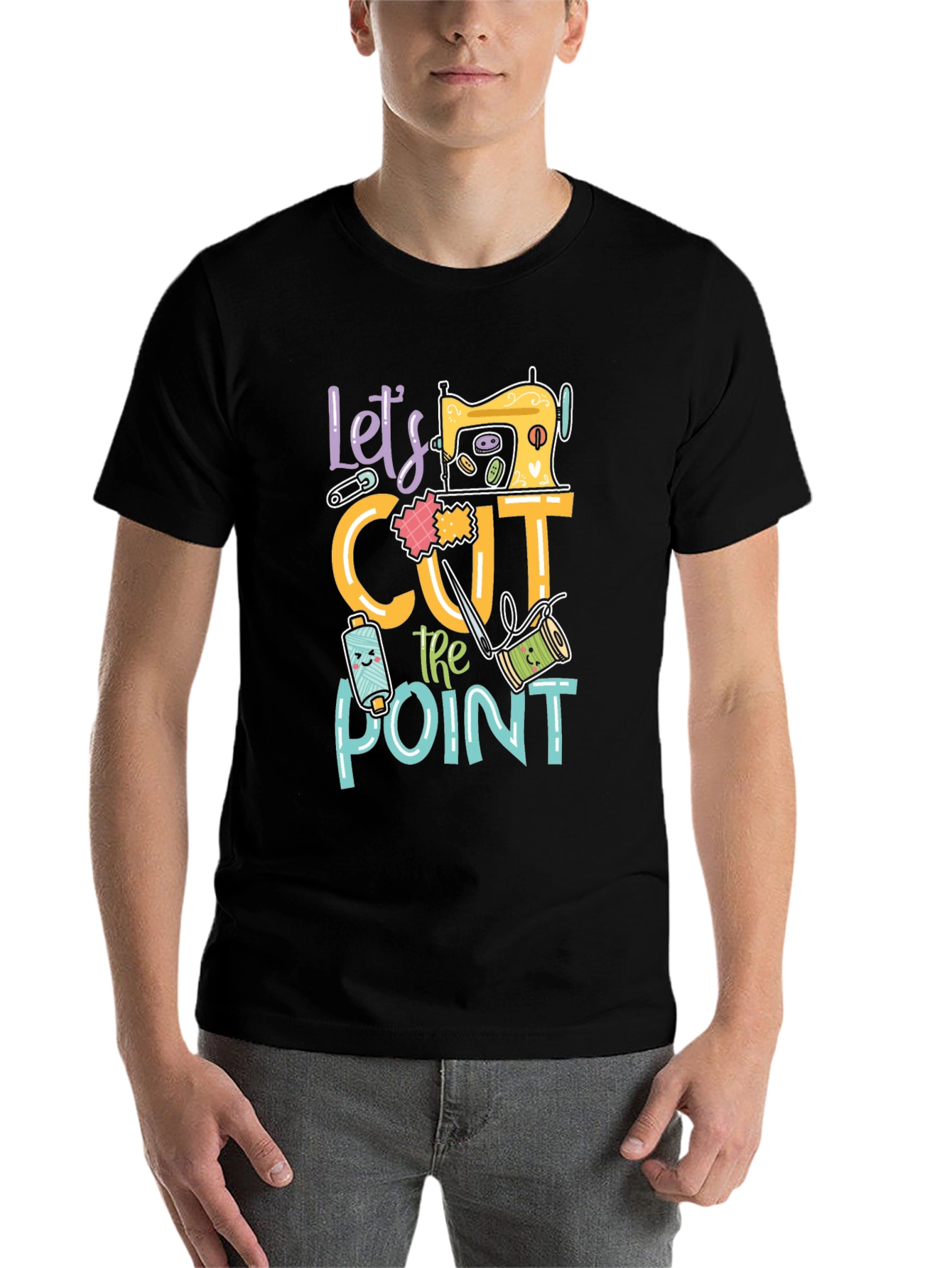 Black Let's Cut to the Point T-Shirt view 7
