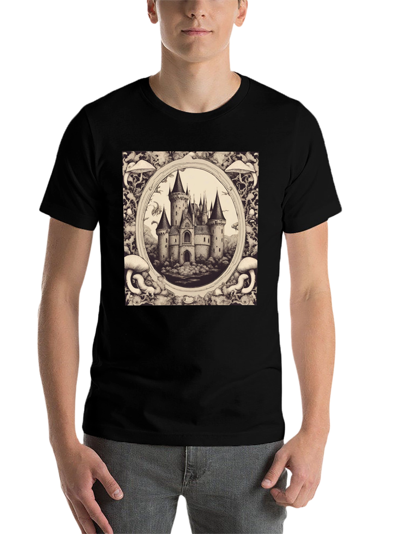 Black Castle Sketch Graphic Tee view 7