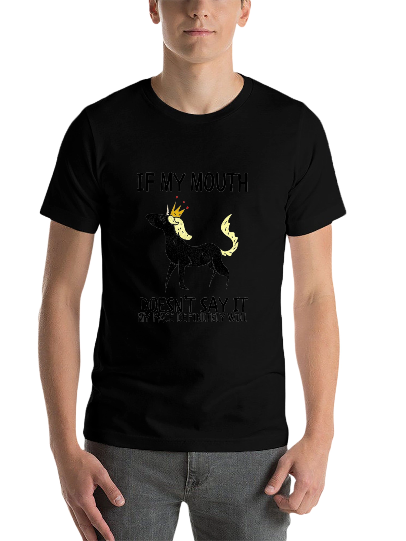 Black Sarcastic Unicorn Graphic T-Shirt - Black view 7