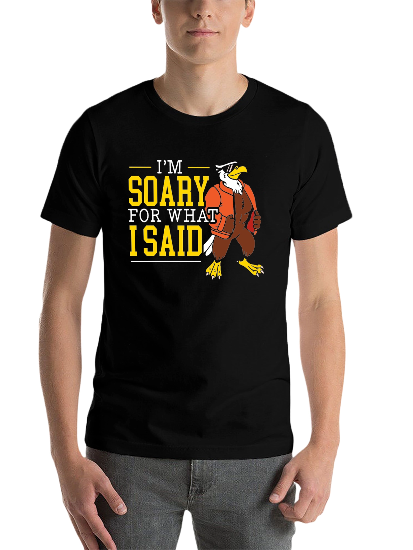 Black I'm Soary Funny Graphic T-Shirt view 7