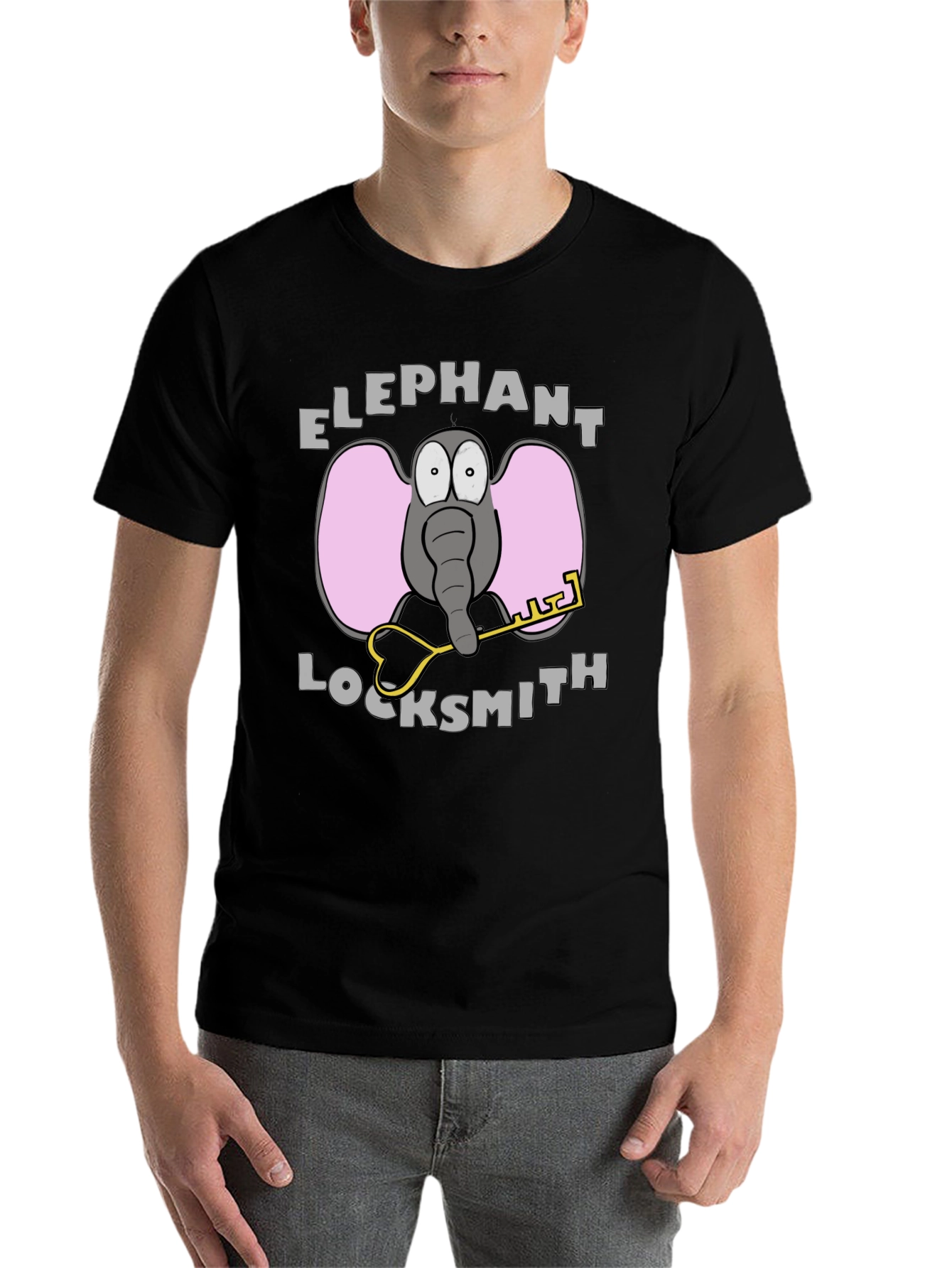 Black Elephant Locksmith Graphic T-Shirt view 7