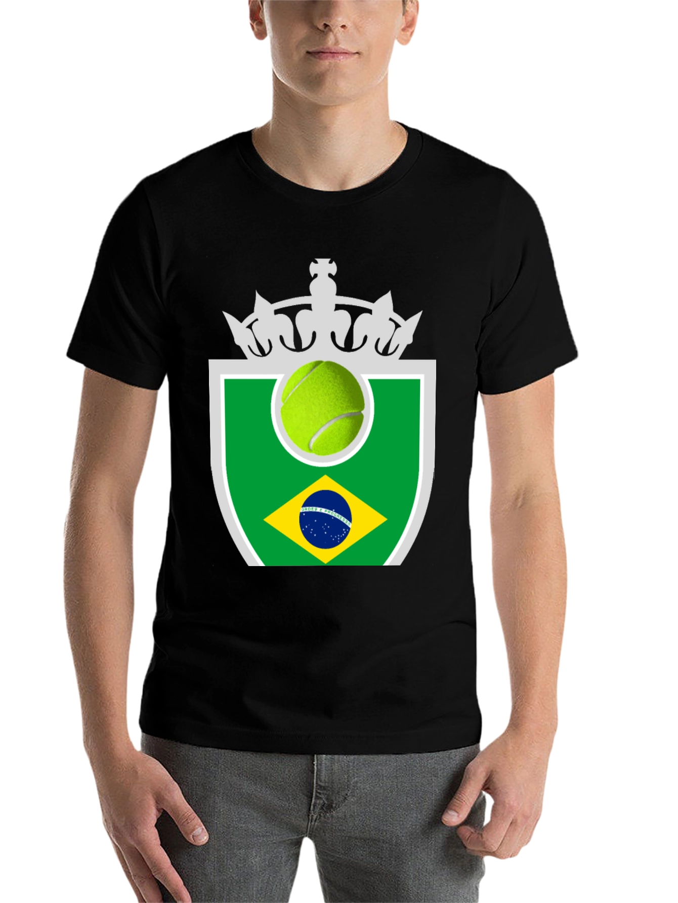 Black Brazil Tennis T-Shirt view 7