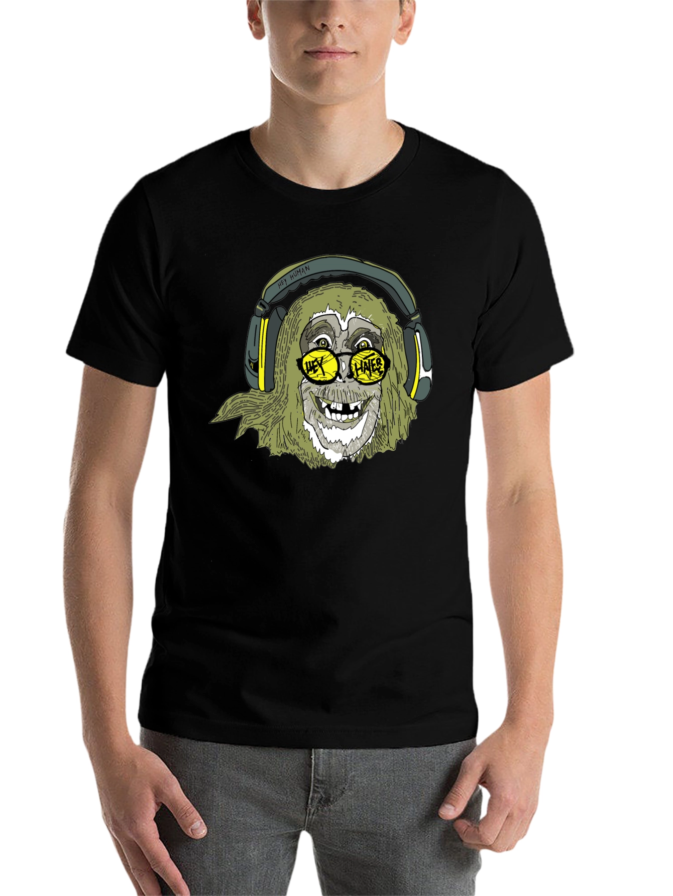 Black Hey Human Hates Graphic T-Shirt view 7
