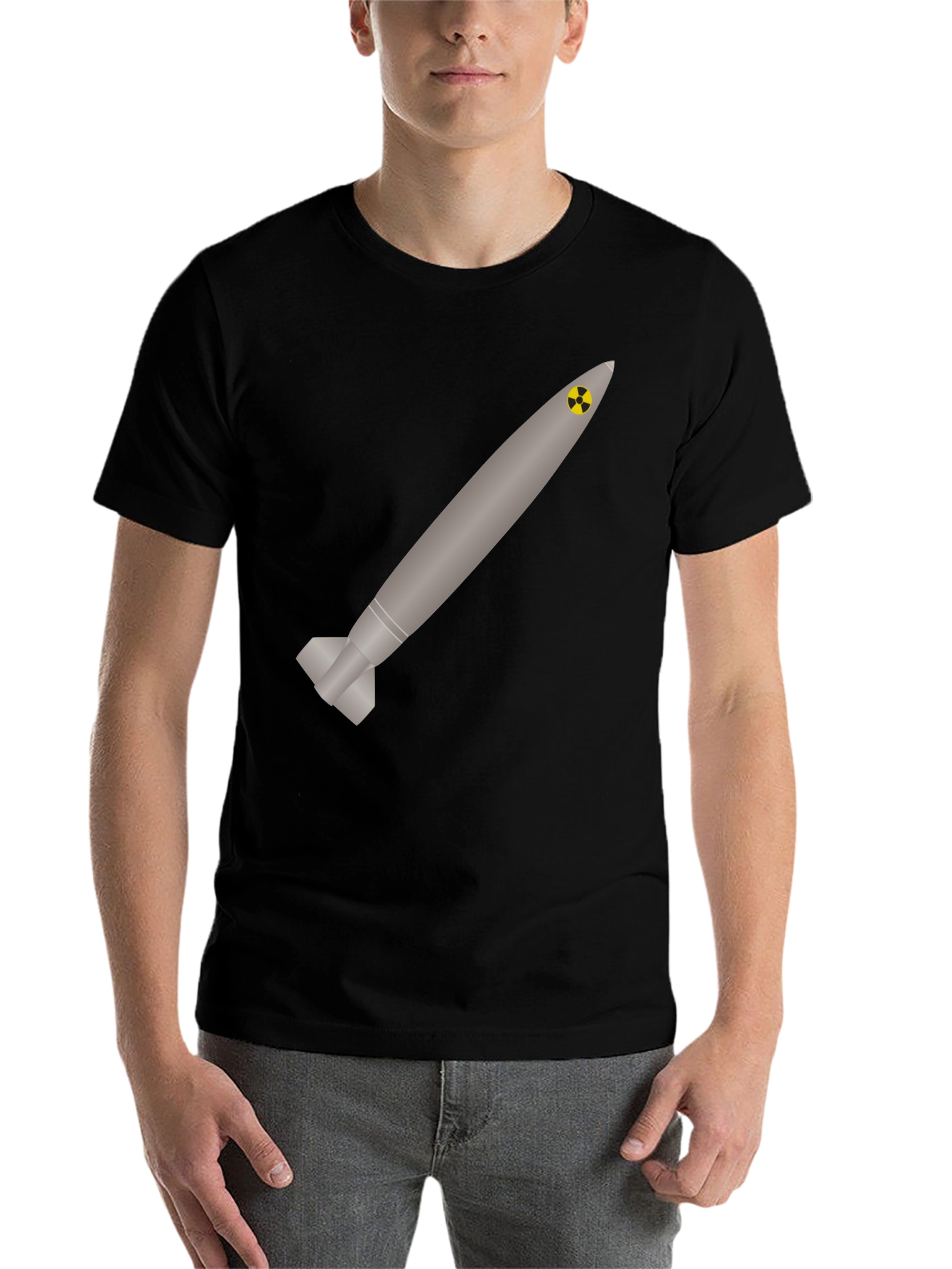 Black Nuclear Missile Graphic Tee - Black view 7