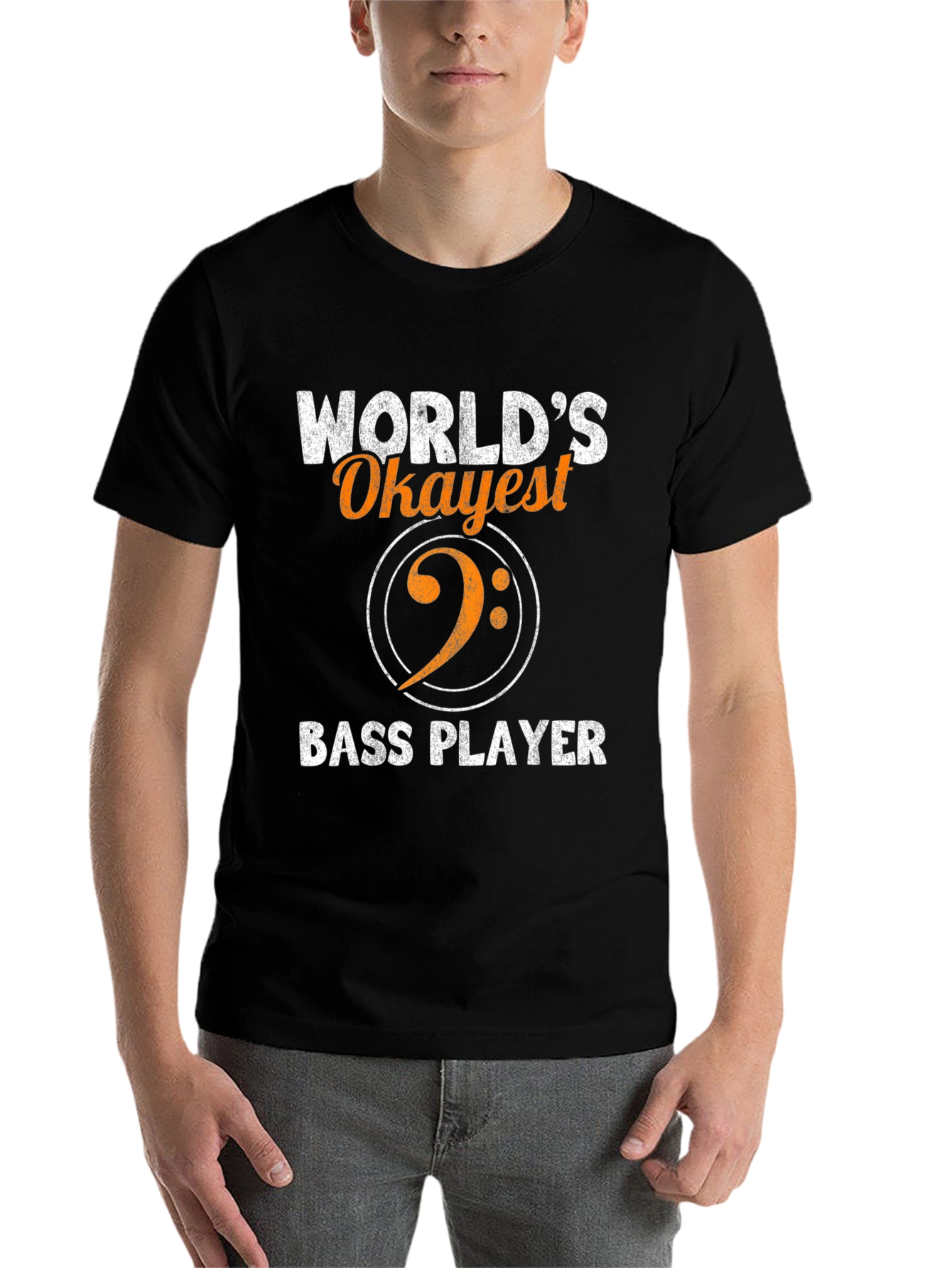 Black World's Okayest Bass Player Graphic Tee view 7