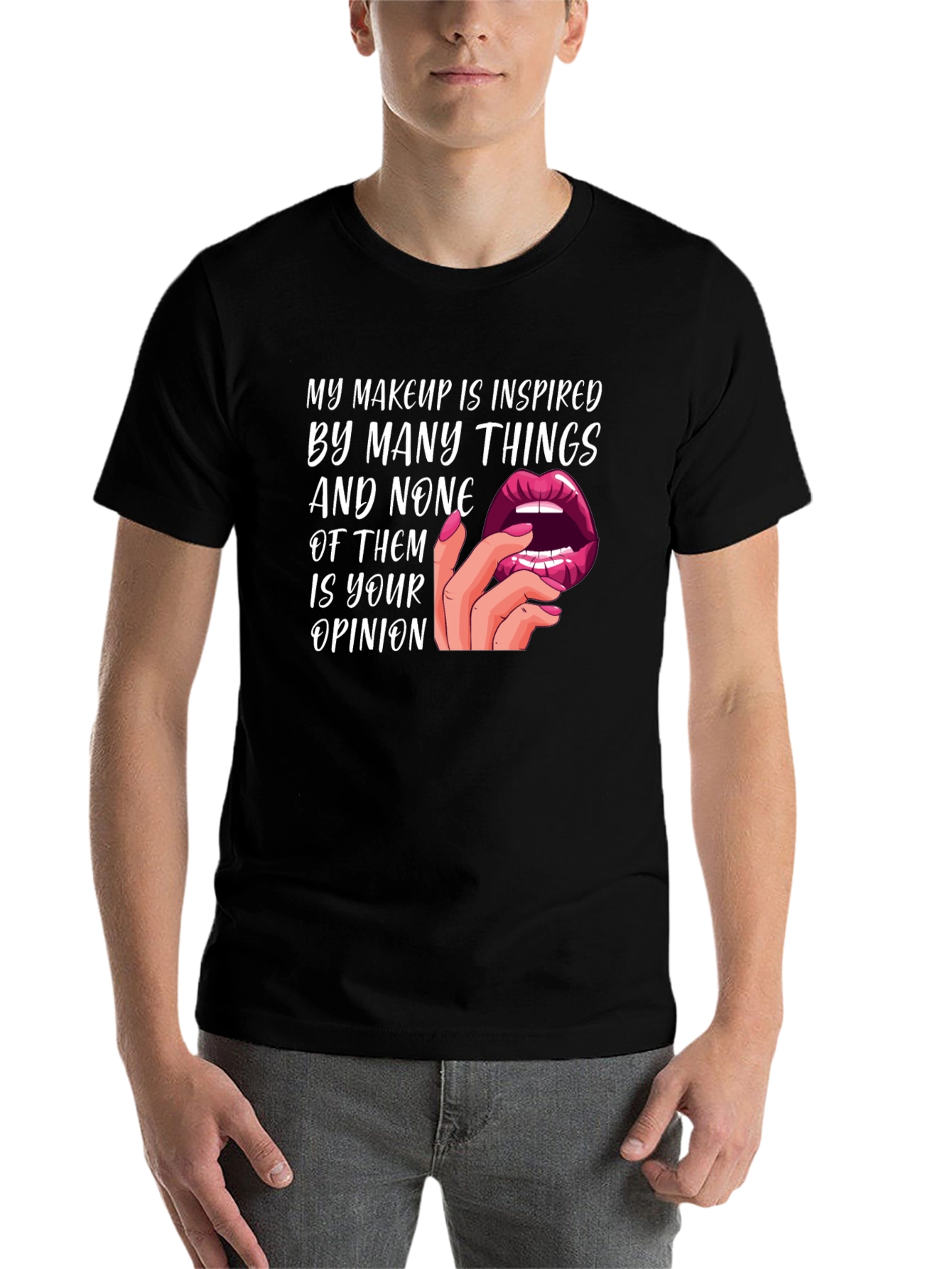 Black Makeup Inspired T-Shirt - Bold Slogan Tee view 7
