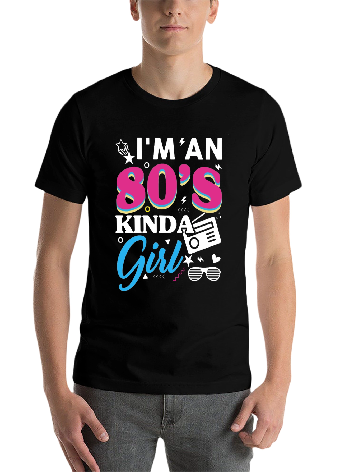 Black I'm an 80s Kinda Girl Graphic Tee view 7