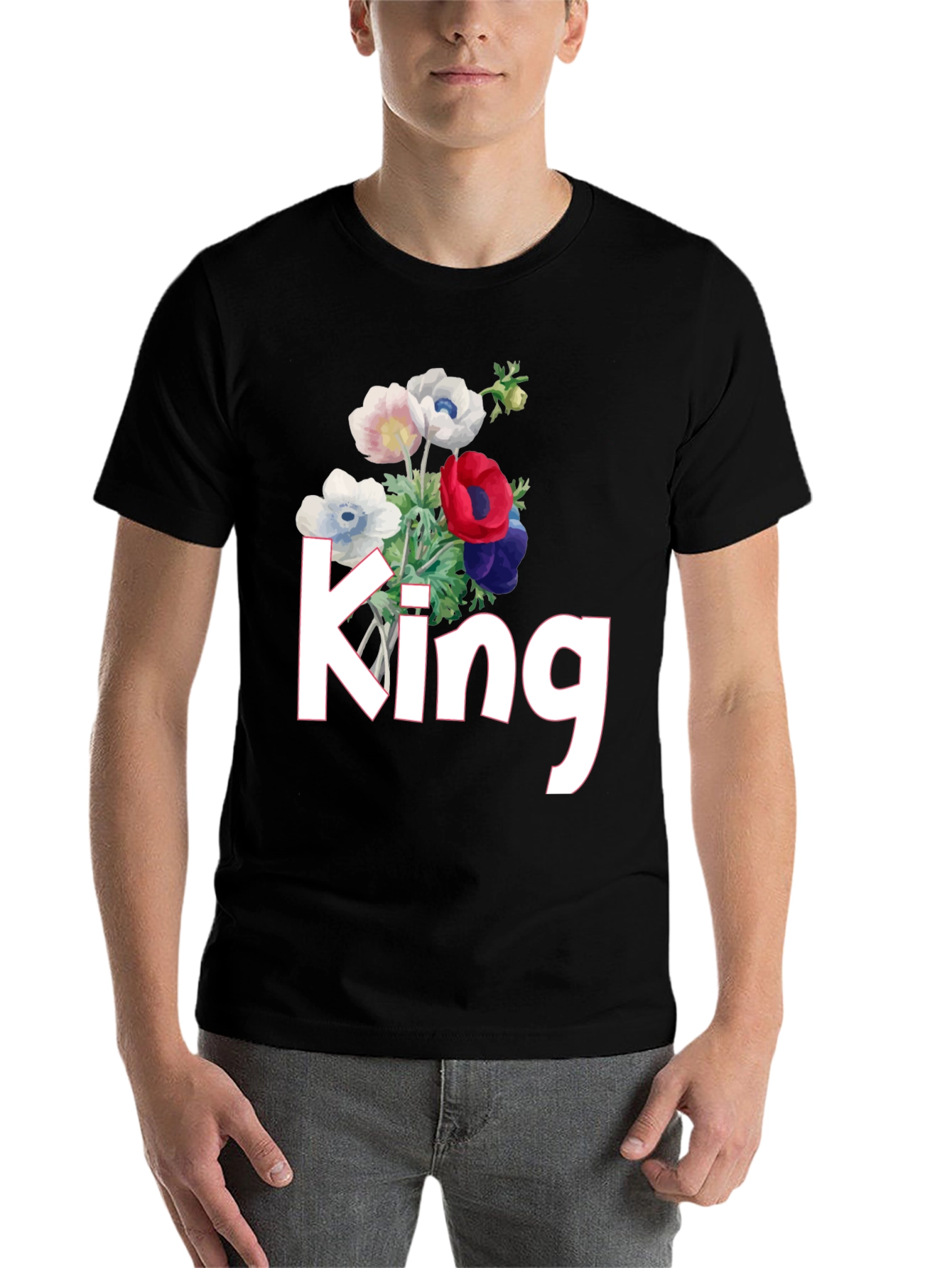 Black Floral King T-Shirt view 7