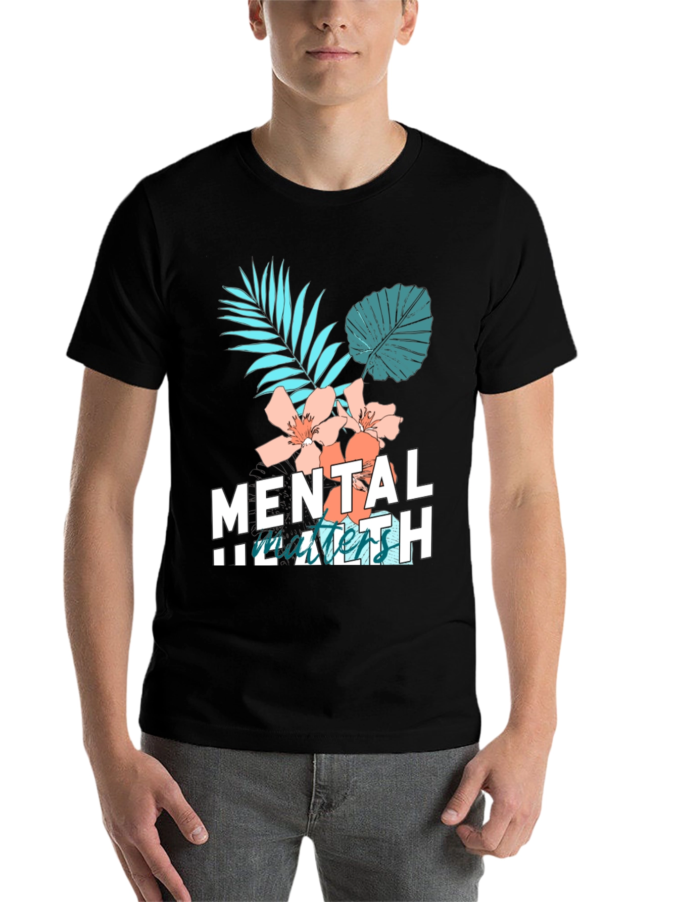 Black Mental Health Matters Graphic Tee, Black view 7