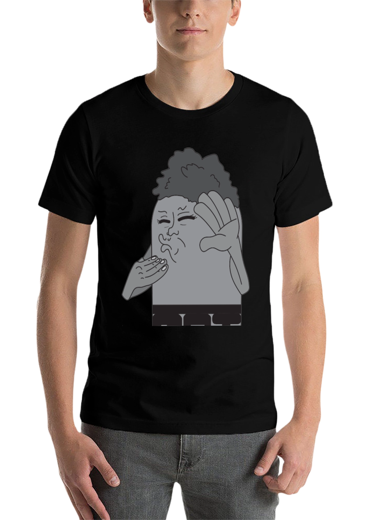 Black Cartoon Character Graphic T-Shirt view 7