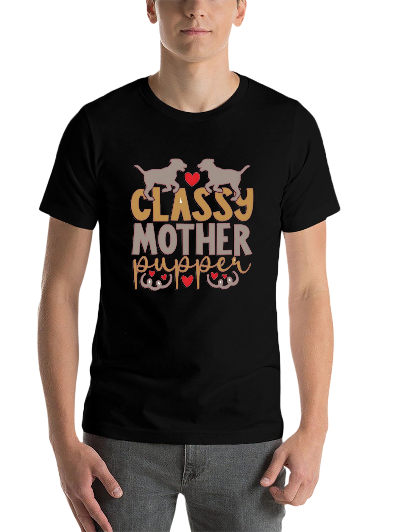 Black Classy Mother Pupper Graphic Tee view 7