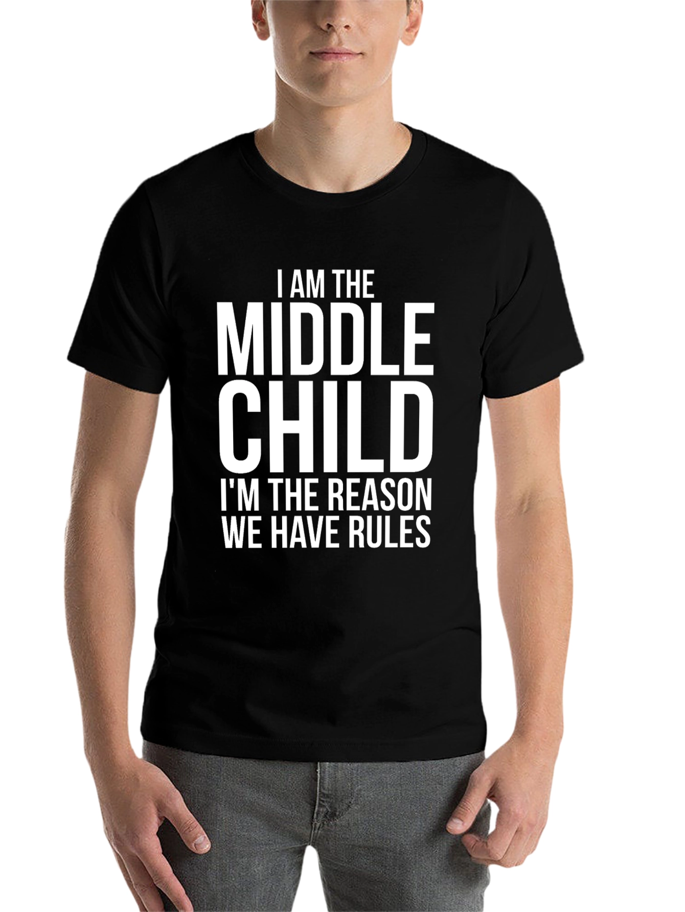 Black Middle Child T-Shirt - Reason for the Rules view 7