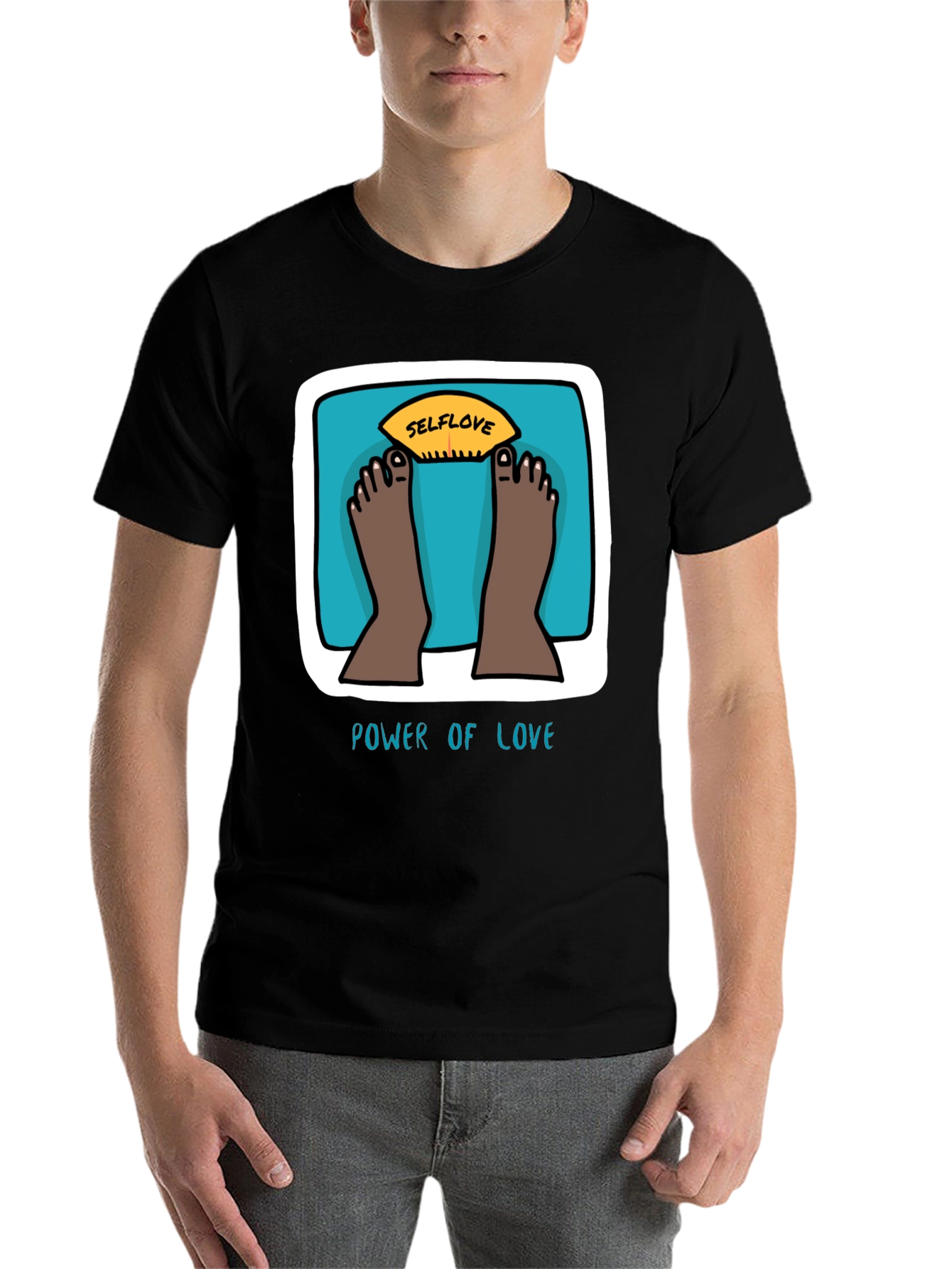 Black Selflove Scale T-Shirt - Power of Love Graphic Tee view 7