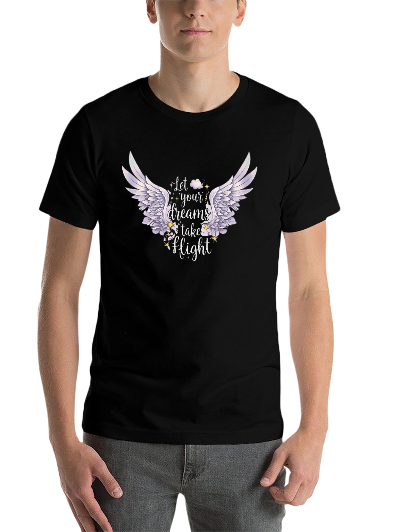 Black Dream Flight Black Graphic T-Shirt view 7