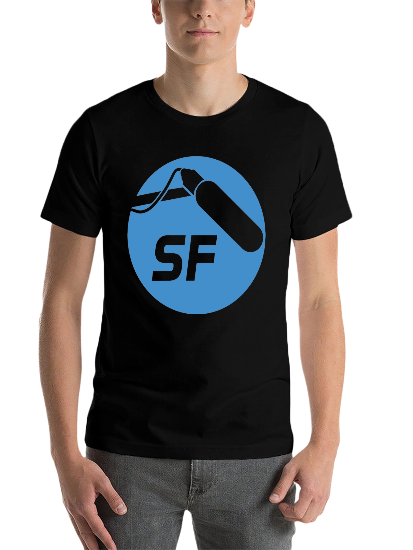 Black SF Logo Graphic T-Shirt - Stylish and Comfortable view 7