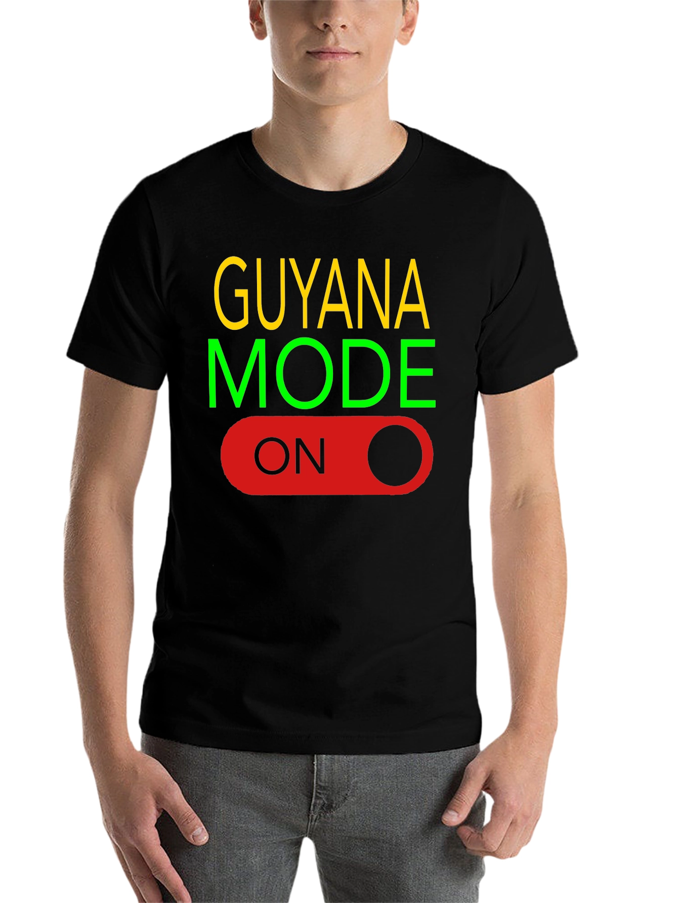 Black Guyana Mode On Black T-Shirt view 7