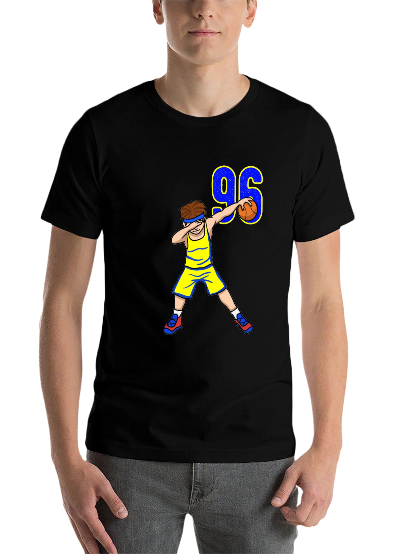 Black Dabbing Basketball Player 96 T-Shirt view 7