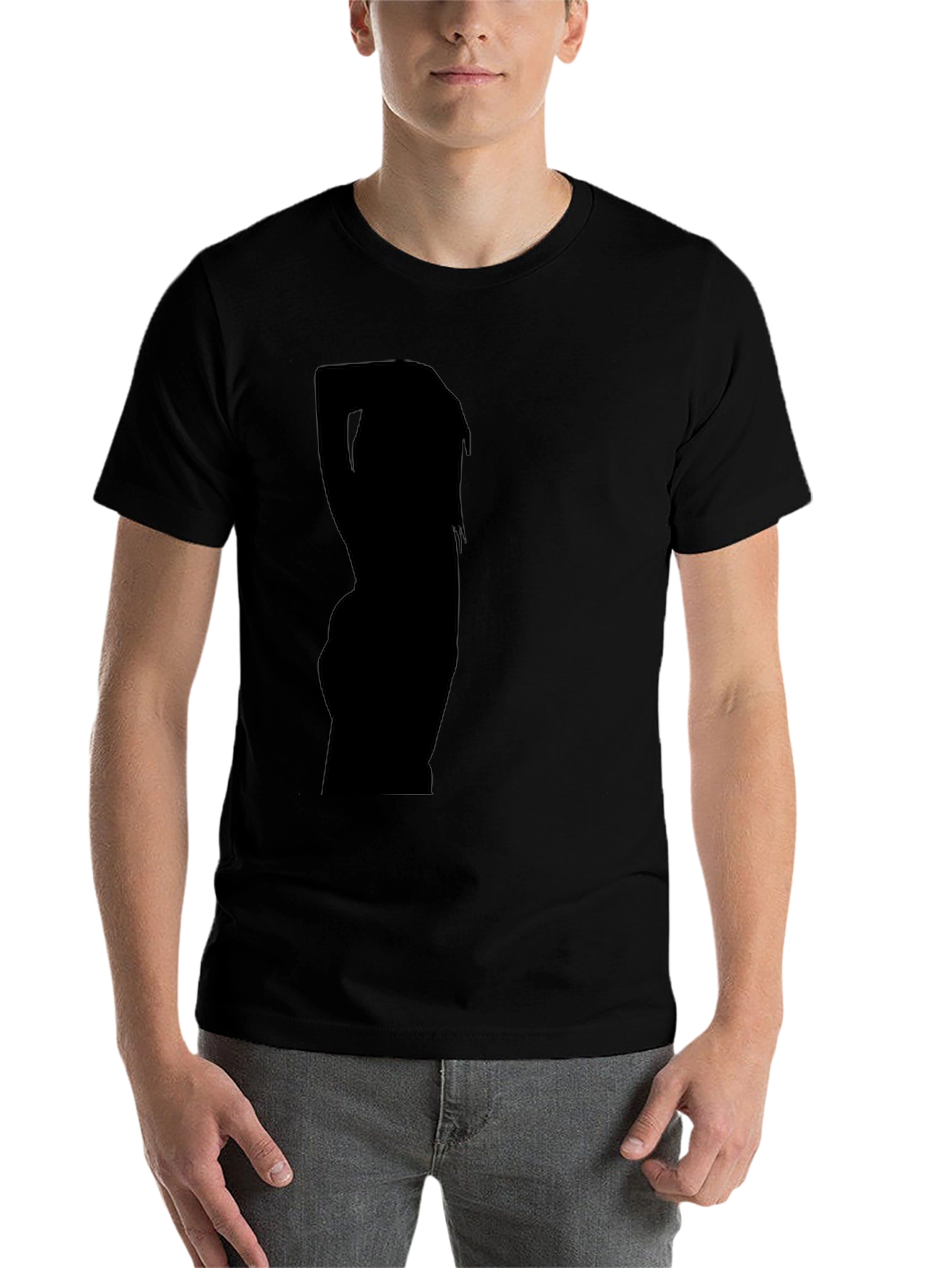 Black Men's Black Graphic Tee view 7