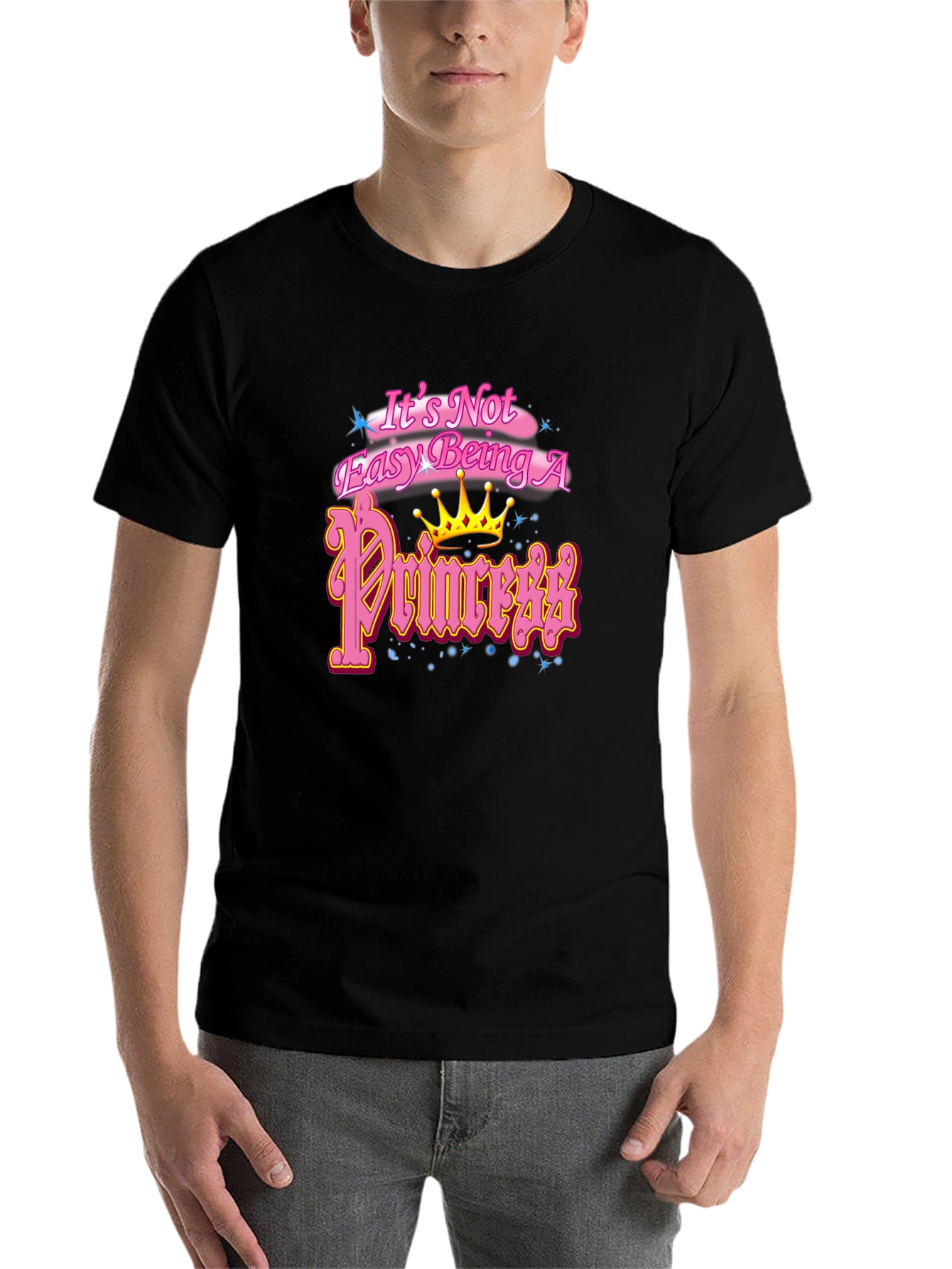 Black It's Not Easy Being A Princess Black T-Shirt view 7