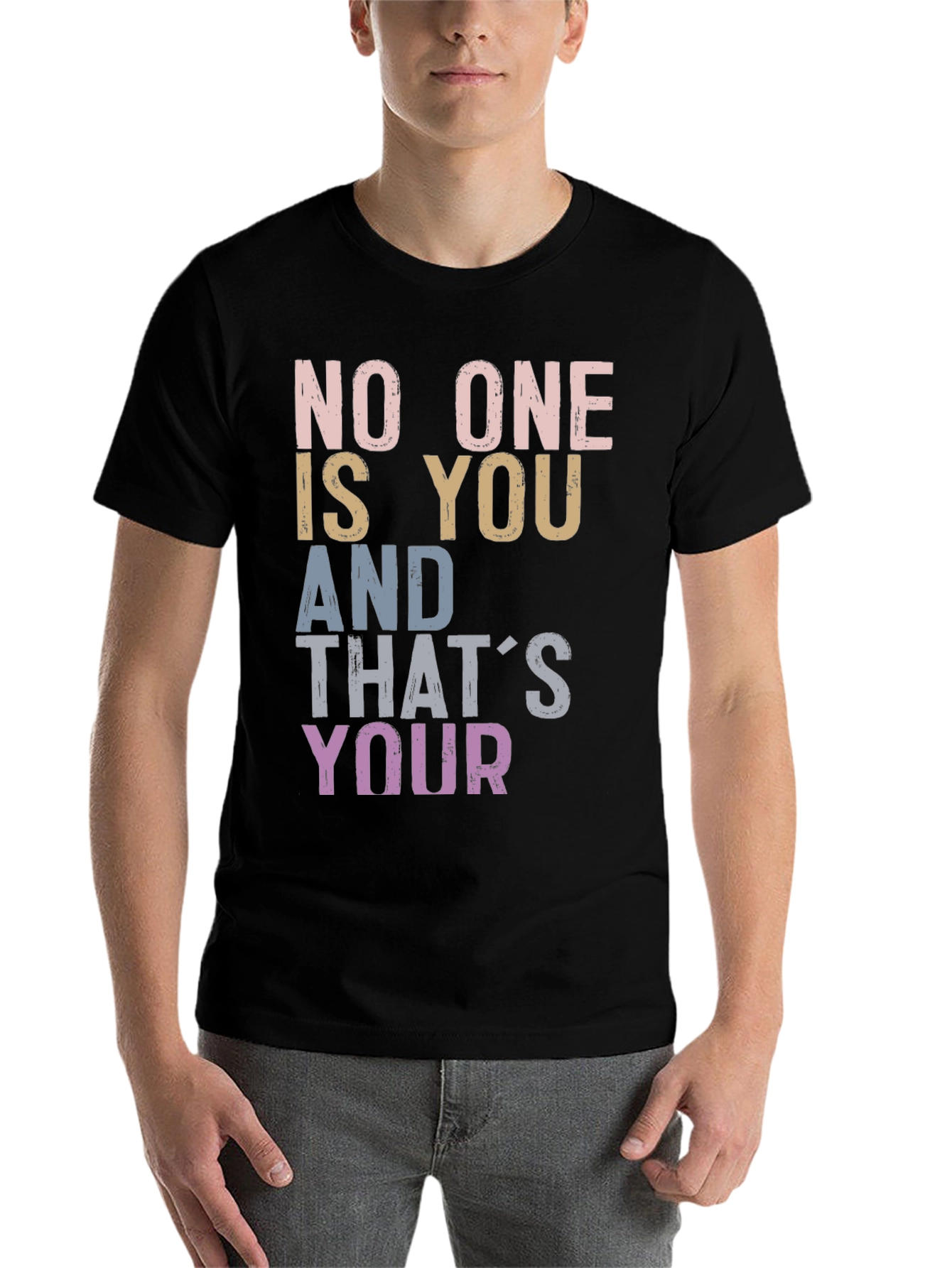Black Inspirational Graphic Tee - Be You view 7
