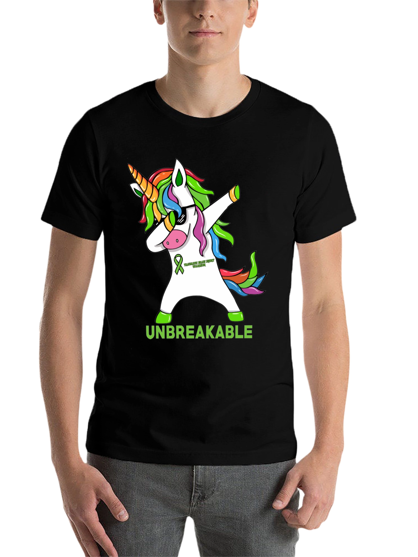 Black Unbreakable Brain Injury Awareness T-Shirt view 7
