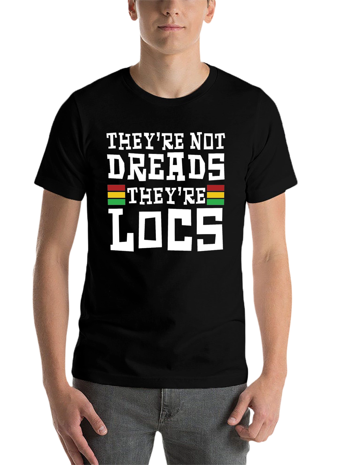 Black They're Not Dreads They're Locs Graphic T-Shirt view 7
