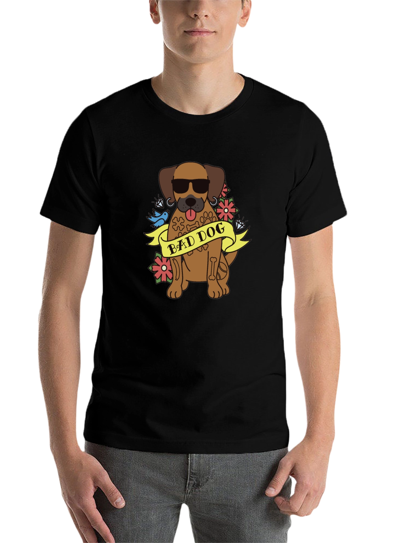 Bad Dog Graphic T-Shirt - Cool Canine Tee - 7