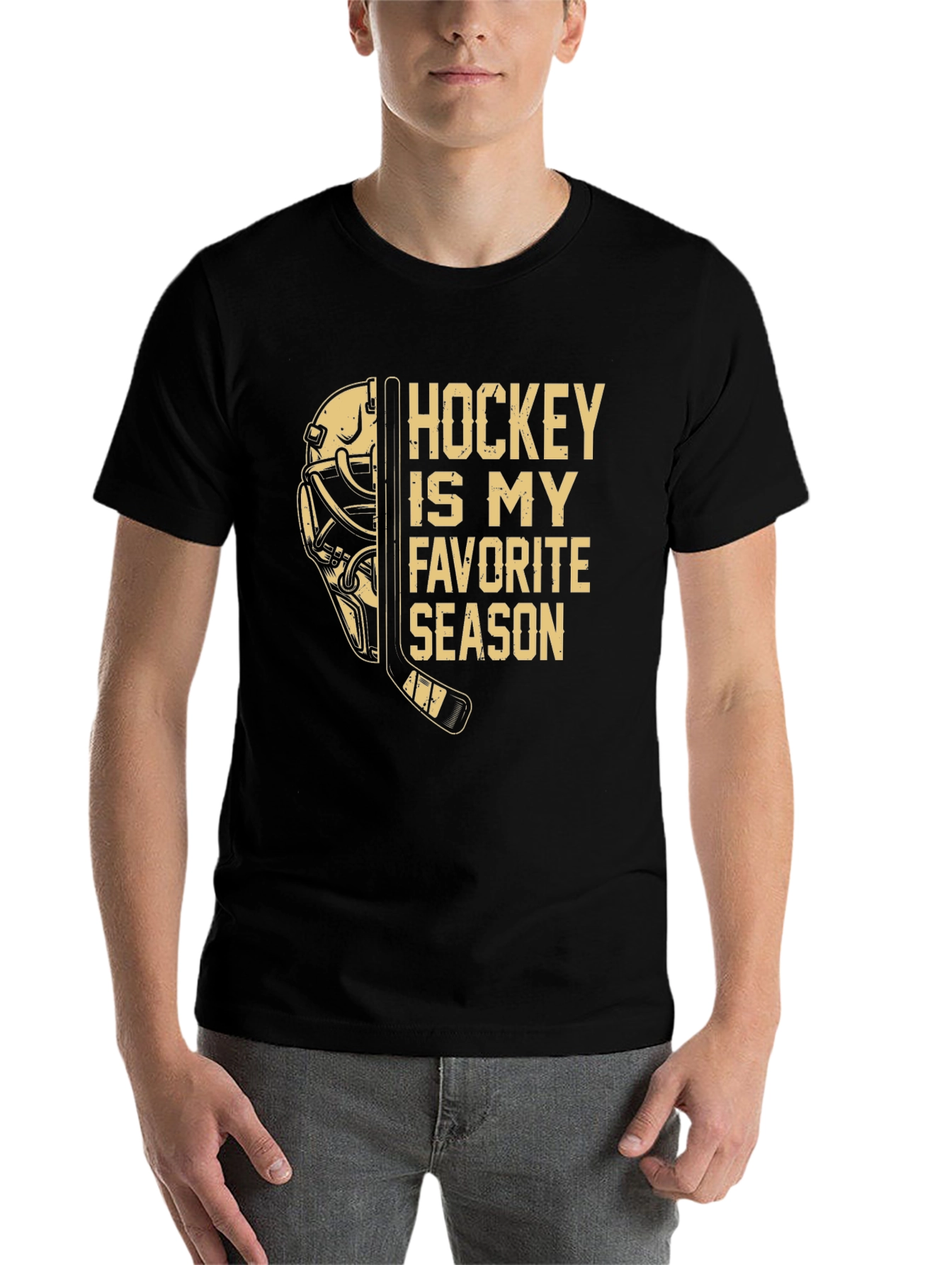 Black Hockey is My Favorite Season T-Shirt view 7