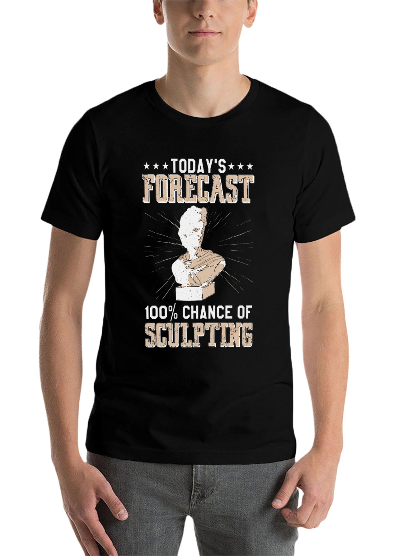 Black Sculpting Forecast T-Shirt - Chance of Art view 7
