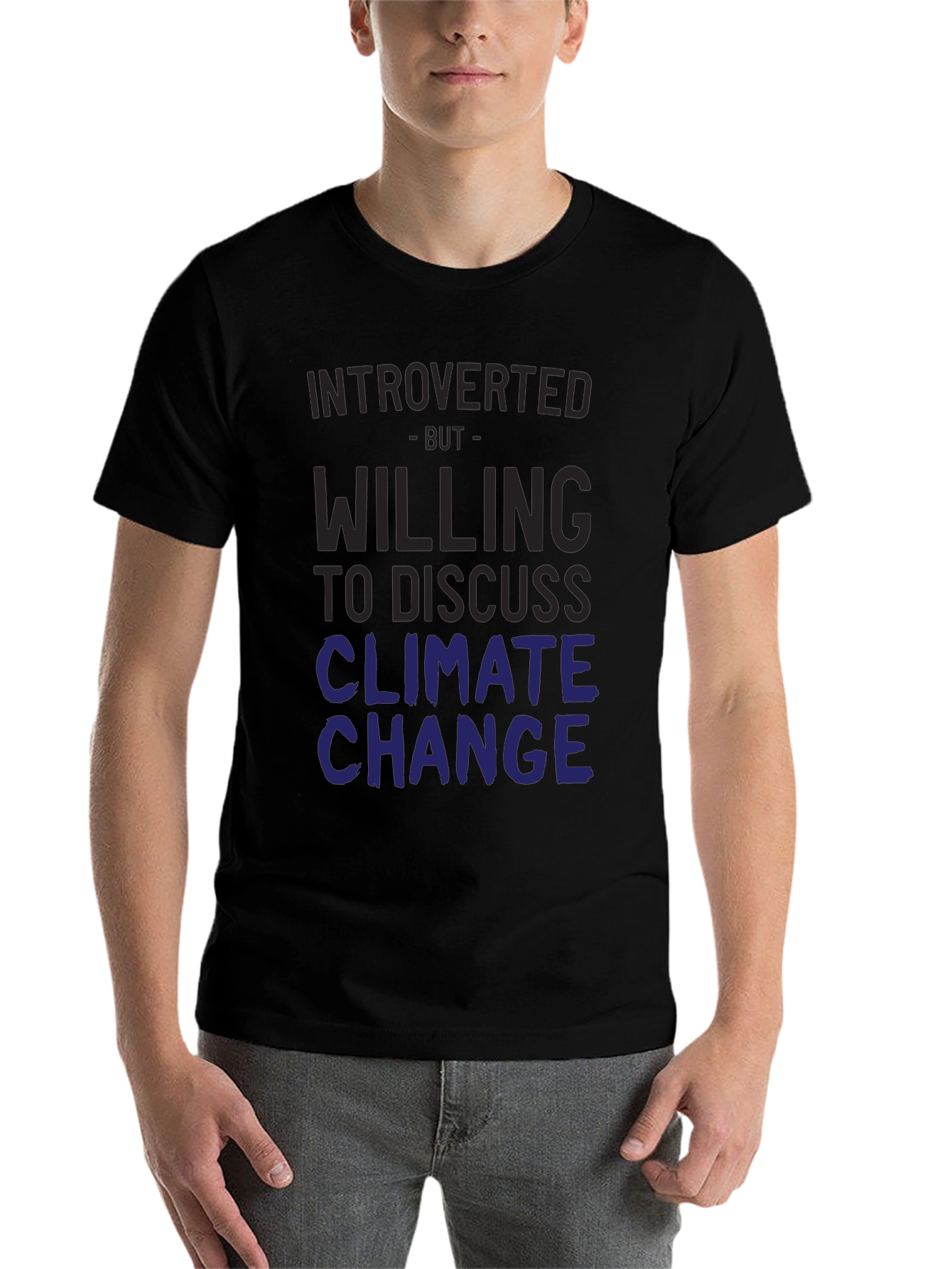 Black Introverted Climate Change T-Shirt view 7