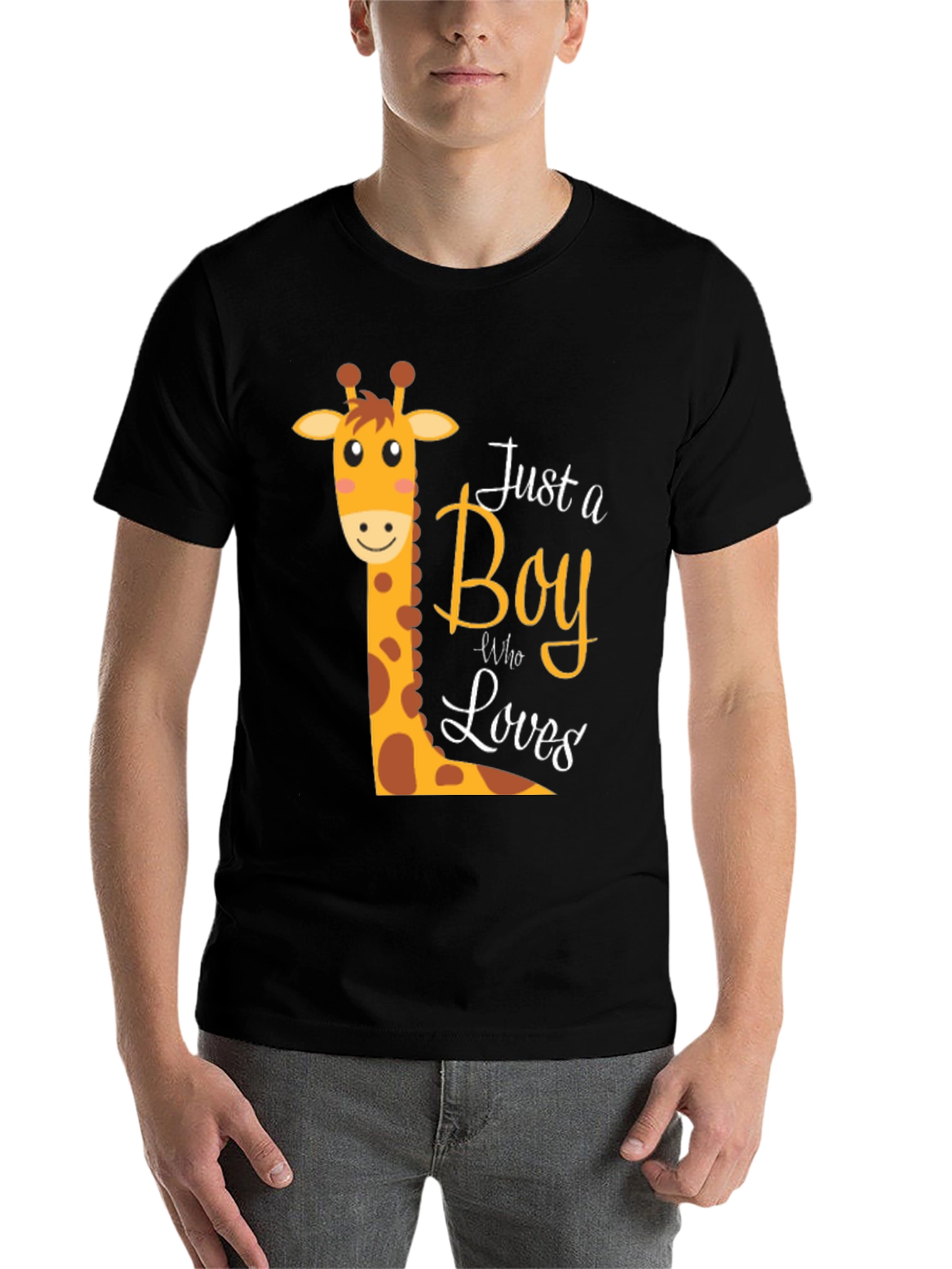 Black Boy Giraffe Graphic T-Shirt - Fun & Stylish Tee view 7