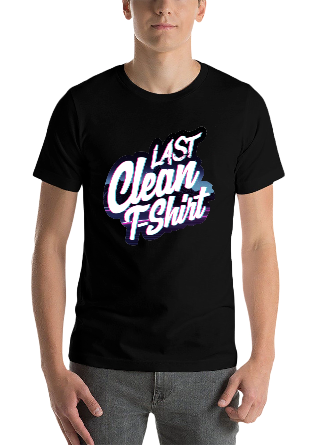 Black Last Clean T-Shirt - Funny Graphic Tee view 7