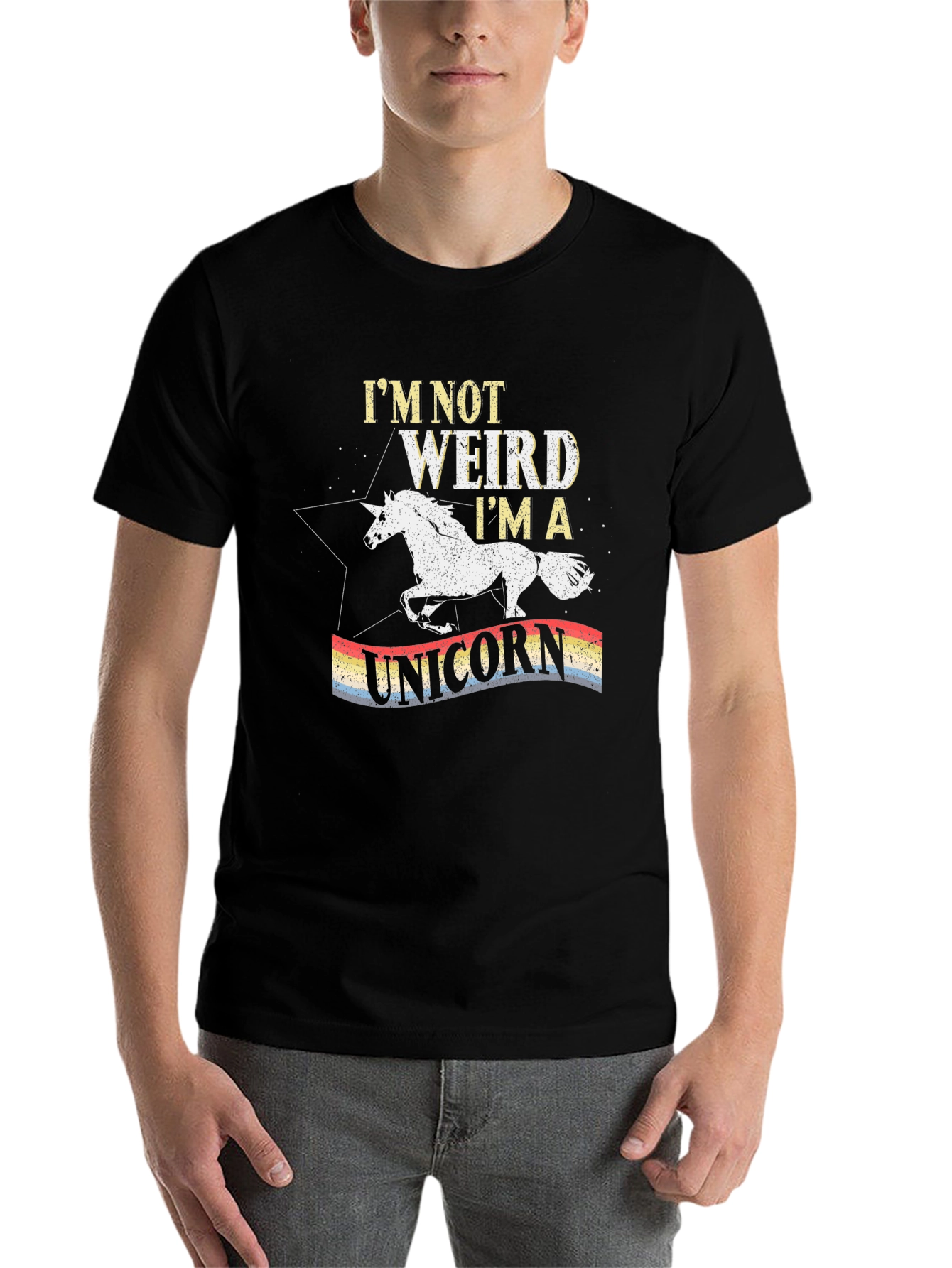 Black I'm Not Weird, I'm A Unicorn T-Shirt view 7