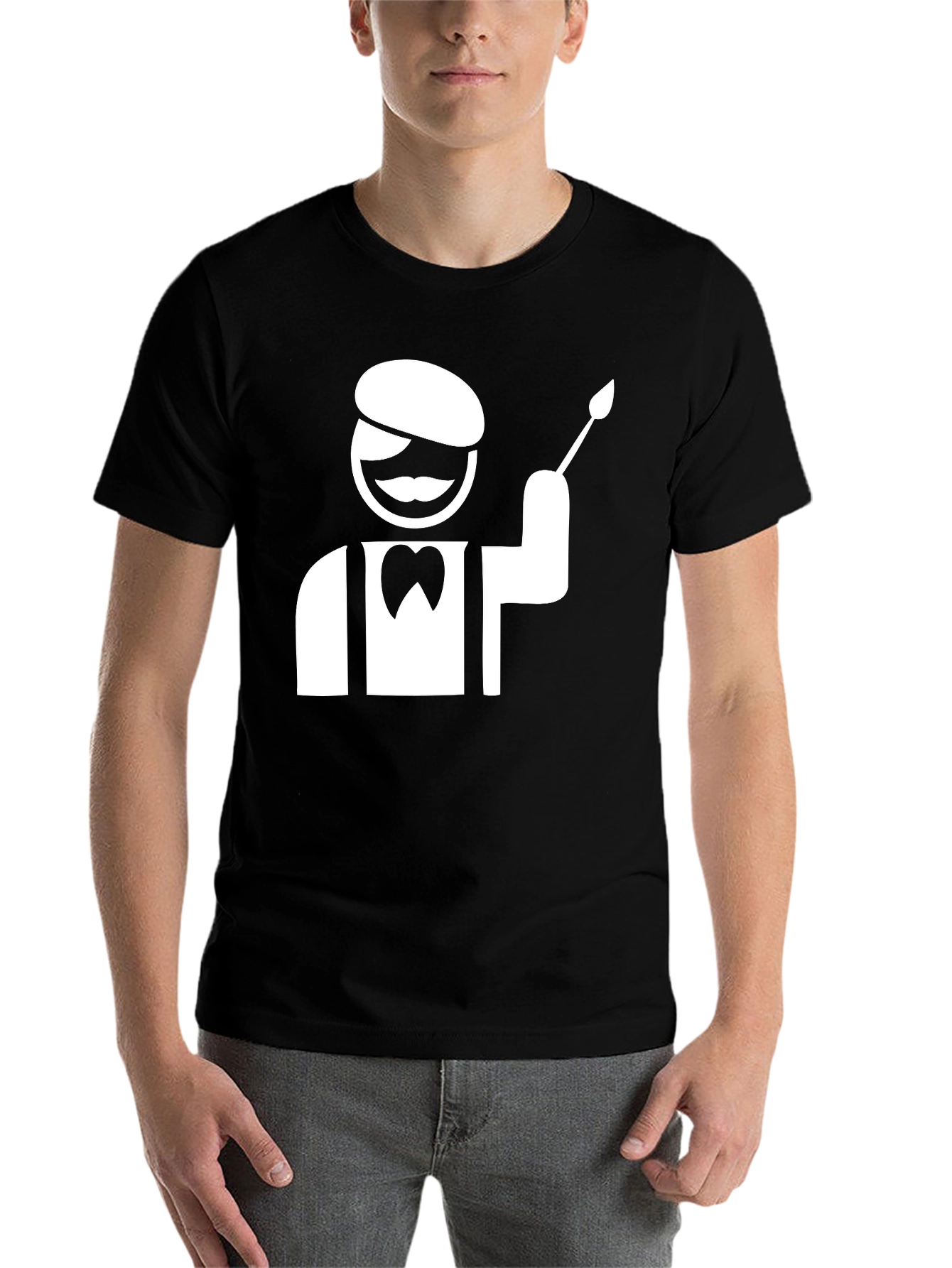 Black Painter Graphic T-Shirt | Artistic Black Tee view 7