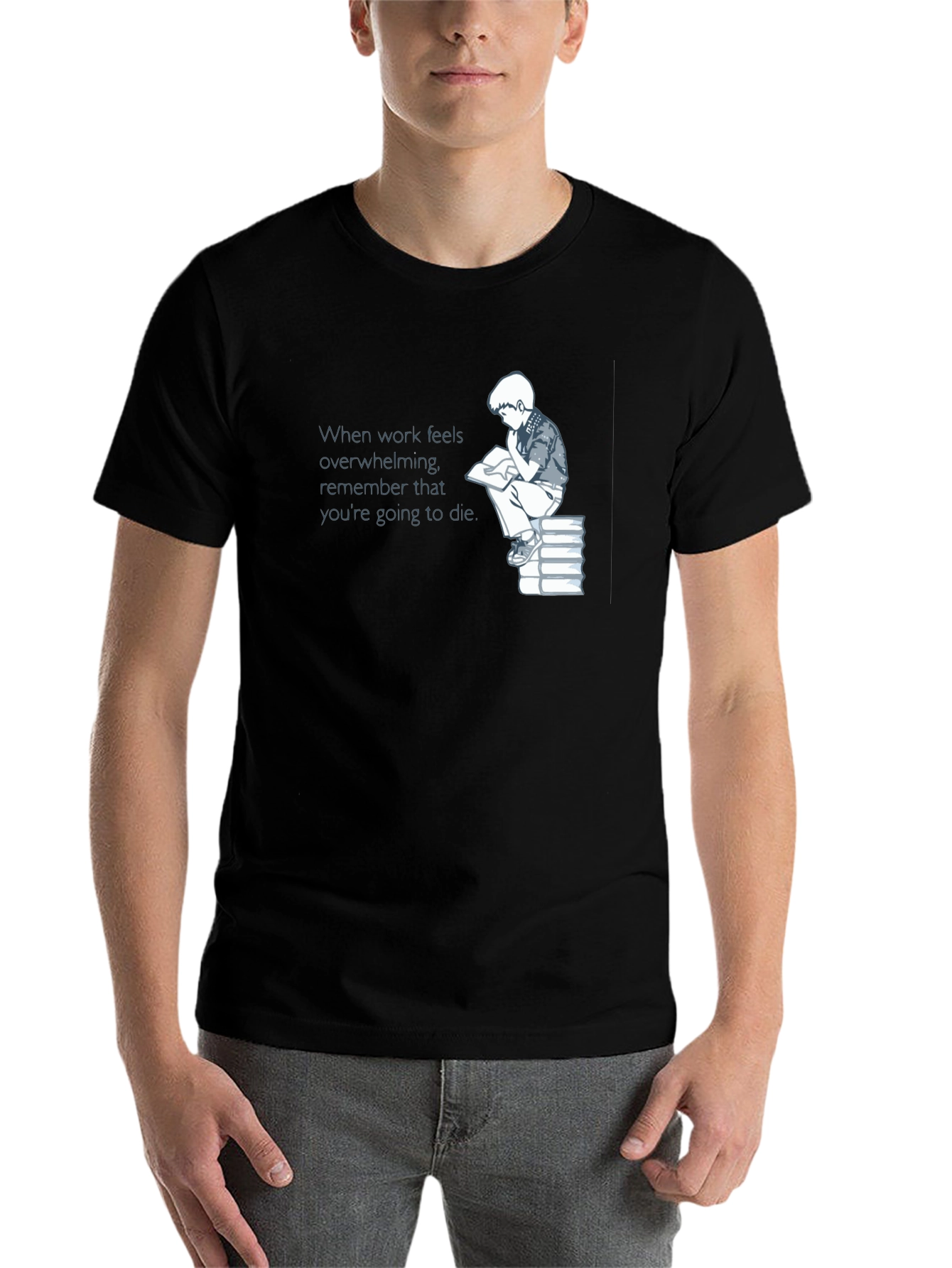 Black Mortality Reminder T-Shirt - Dark Humor Tee view 7