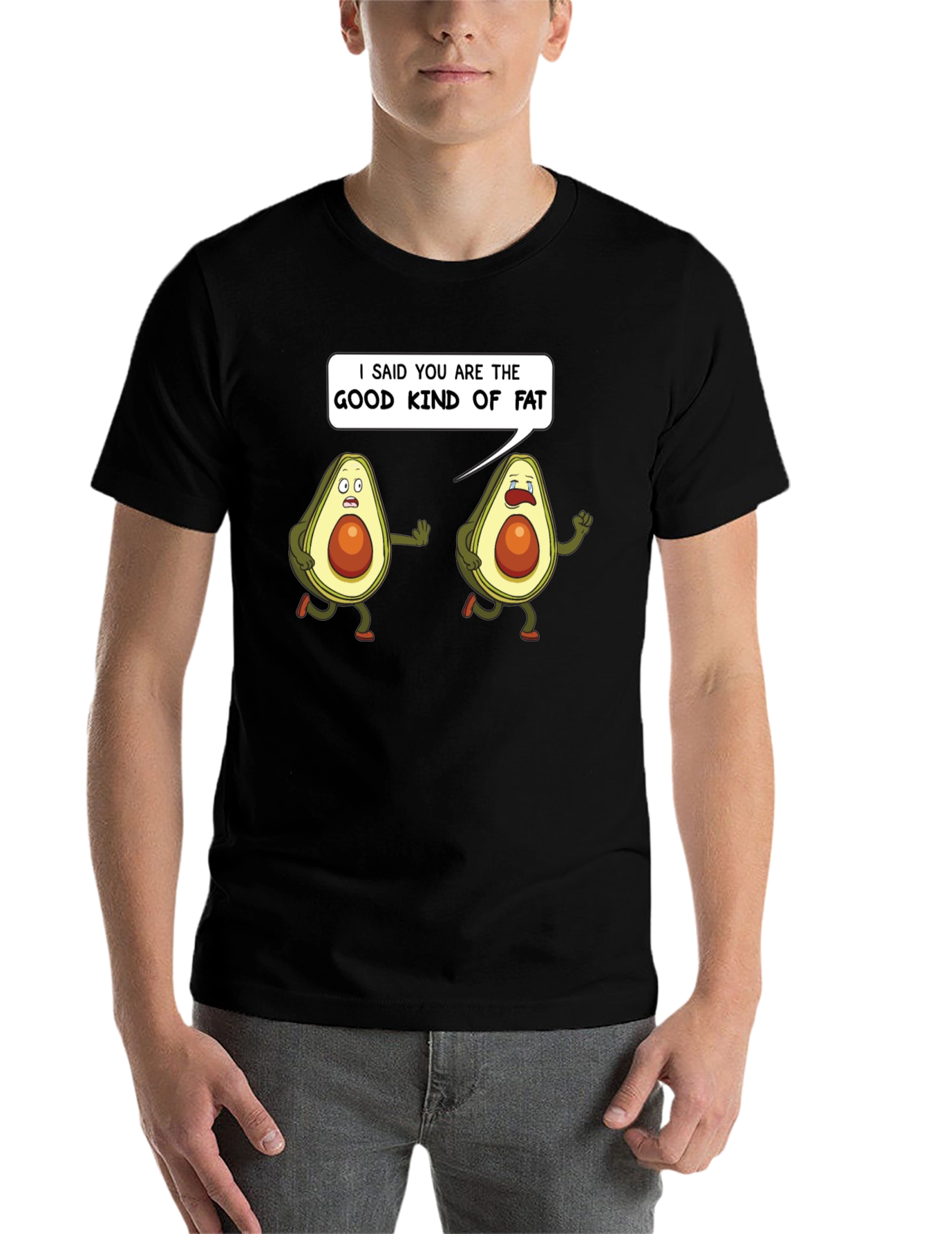 Black Good Kind of Fat Avocado Humor T-Shirt view 7